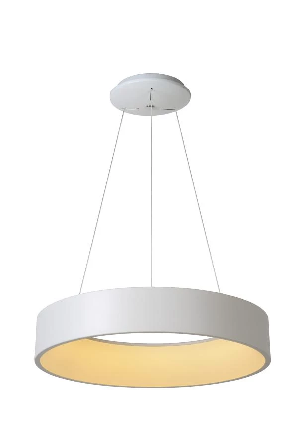 Lucide TALOWE LED - Suspension - Ø 60 cm - LED Dim. - 1x39W 3000K - Blanc - allumé 1