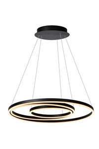 Lucide TRINITI - Pendelleuchten - Ø 80 cm - LED Dim. - 3000K - Schwarz eingeschaltet