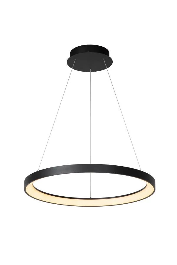 Lucide VIDAL - Lámpara colgante - Ø 58 cm - LED Regul. - 1x48W 2700K - Negro - encendido