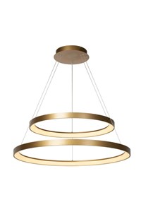 Lucide Premium VIDAL - Pendant light - Ø 78 cm - LED Dim. - 1x92W 2700K - Matt Gold / Brass turned on 2