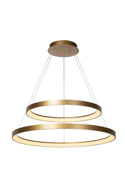 Lucide Premium VIDAL - Pendant light - Ø 78 cm - LED Dim. - 1x92W 2700K - Matt Gold / Brass