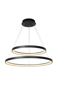 Lucide VIDAL - Lámpara colgante - Ø 78 cm - LED Regul. - 1x92W 2700K - Negro encendido