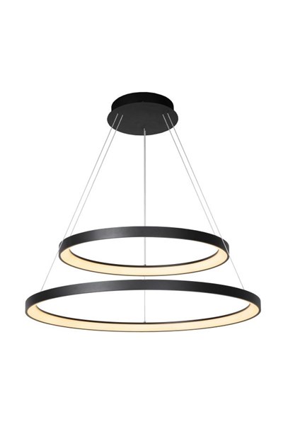 Lucide Premium VIDAL - Pendant light - Ø 78 cm - LED Dim. - 1x92W 2700K - Black