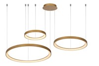 Lucide Premium VIDAL - Pendant light - Ø 78 cm - LED Dim. - 1x120W 2700K - Matt Gold / Brass turned on 2