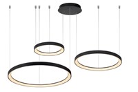 Lucide Premium VIDAL - Pendant light - Ø 78 cm - LED Dim. - 1x120W 2700K - Black turned on