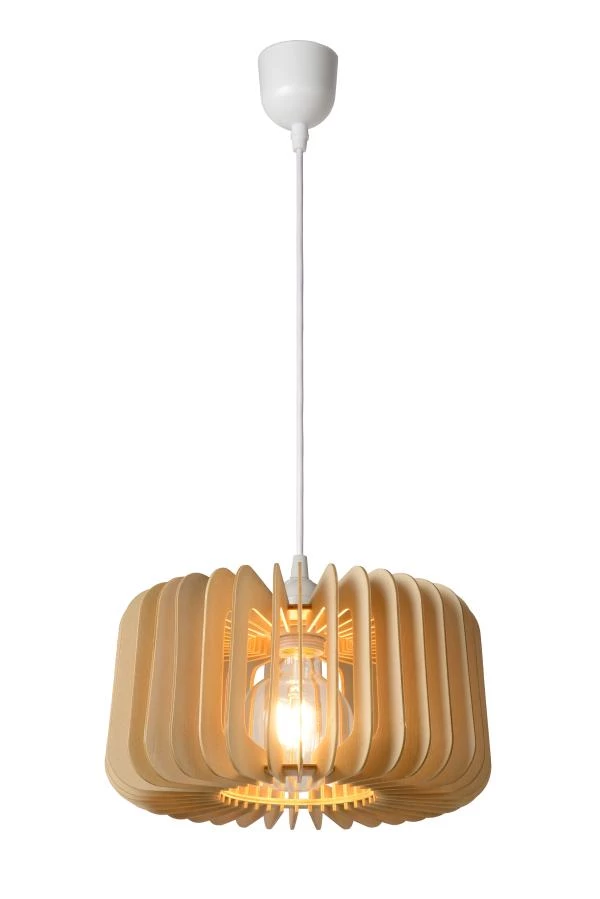 Lucide ETTA - Pendant light - Ø 29 cm - 1xE27 - Natural - turned on 6