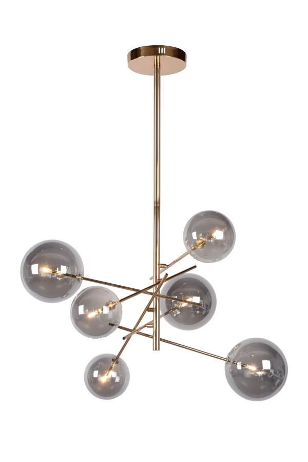 Lucide ALARA - Lámpara colgante - Ø 72 cm - LED - G4 - 6x1,5W 2700K - Oro - encendido