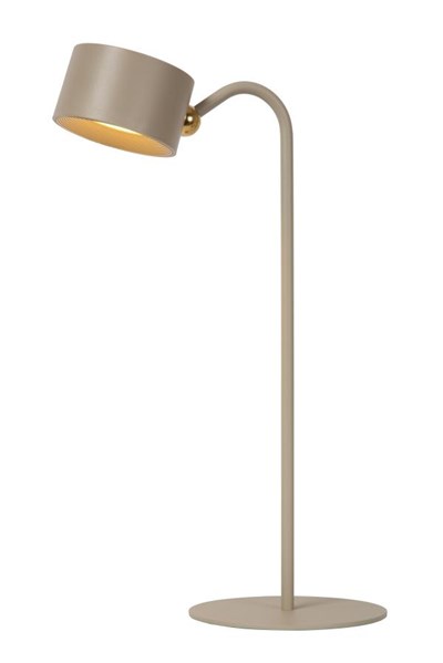 Lucide JOLAN - wiederaufladbare Schreibtischlampe/Klemmleuchte/Wandleuchte - Akku/Batterie - LED Dim to warm - 1x3,5W 2700K/5700K - Taupe