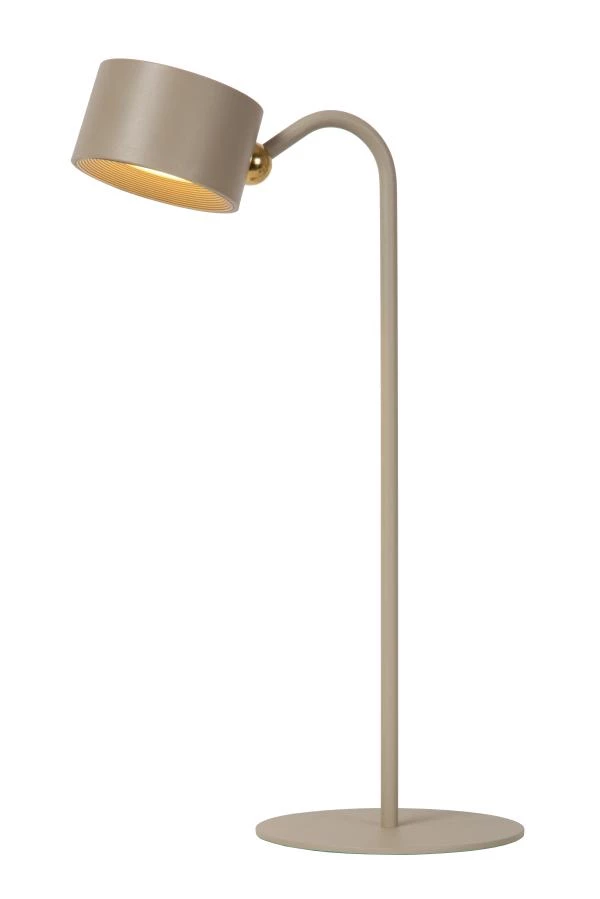 Lucide JOLAN - Rechargeable Desk lamp - Battery pack - LED Dim to warm - 1x3,5W 2700K/5700K - Taupe - turned on 1