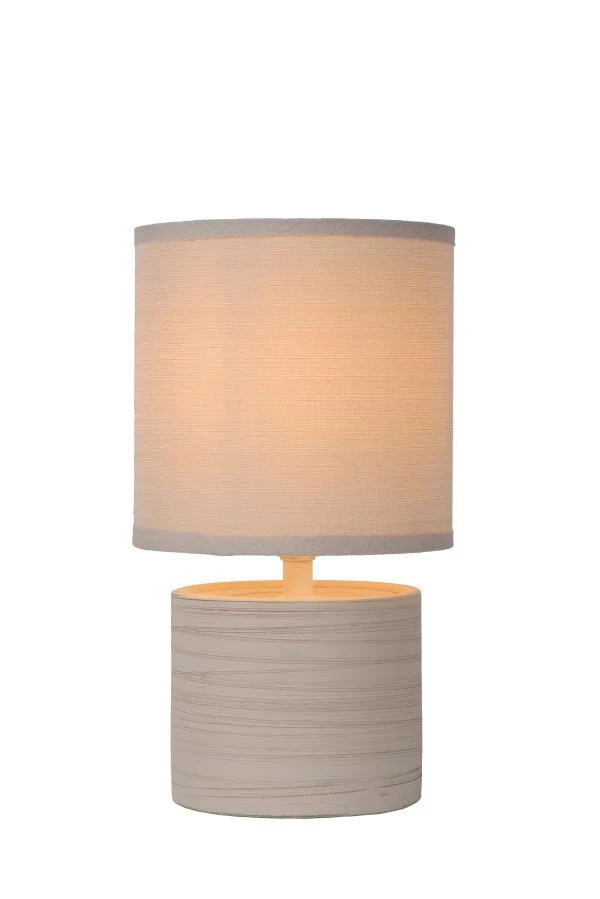 Lucide GREASBY - Tischlampe - Ø 14 cm - 1xE14 - Beige - eingeschaltet 8