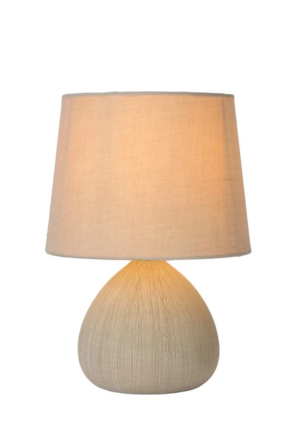 Lucide RAMZI - Lampe de table - Ø 18 cm - 1xE14 - Crème - allumé 8