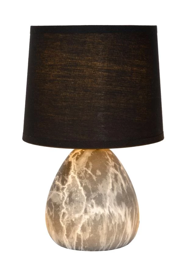 Lucide MARMO - Table lamp - Ø 16 cm - 1xE14 - Black - turned on