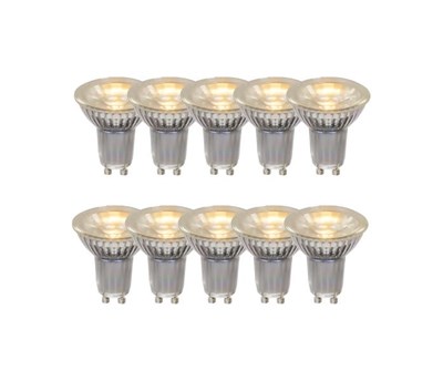 Lucide MR16 * 10 - Ampoule led - Ø 5 cm - LED - GU10 - 10x5W 2700K - Transparent - Ensemble de 10