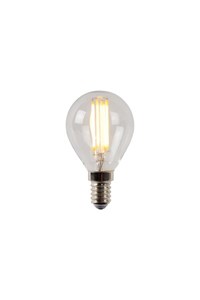 Lucide P45 - Filament lamp - Ø 4,5 cm - LED Dimb. - E14 - 1x4W 2700K - Transparant aangezet