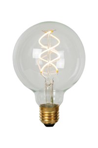 Lucide G95 - Filament bulb - Ø 9,5 cm - LED Dim. - E27 - 1x4,9W 2700K - Transparant turned on