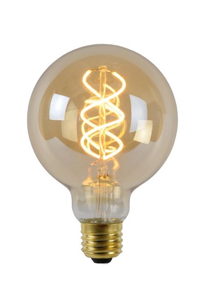 Lucide G95 - Filament bulb - Ø 9,5 cm - LED Dim. - E27 - 1x4,9W 2200K - Amber