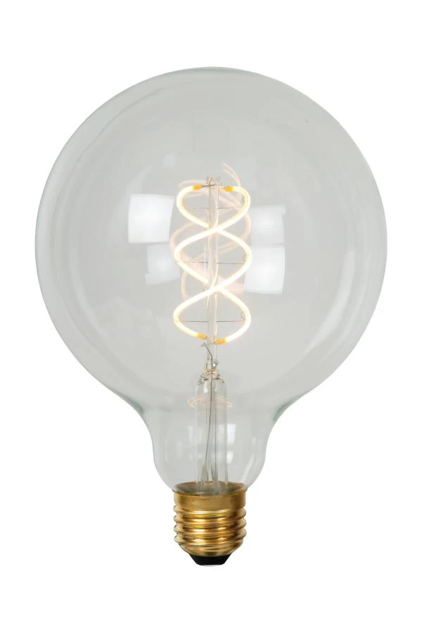 Lucide G125 - Ampoule filament - Ø 12,5 cm - LED Dim. - E27 - 1x4,9W 2700K - Transparent - allumé