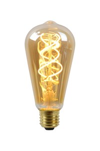 Lucide ST64 - Filament lamp - Ø 6,4 cm - LED Dimb. - E27 - 1x4,9W 2200K - Amber aangezet 2