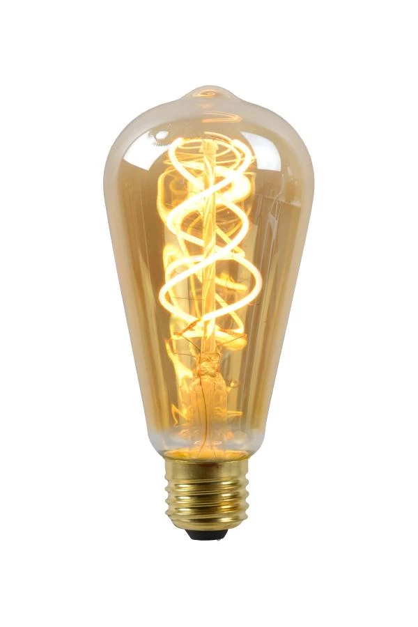 Lucide ST64 - Filament bulb - Ø 6,4 cm - LED Dim. - E27 - 1x4,9W 2200K - Amber - turned on 2