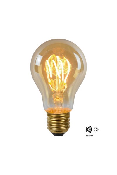 Lucide A60 TWILIGHT SENSOR - Ampoule filament - Ø 6 cm - LED - E27 - 1x4W 2200K - Détecteur Jour/Nuit - Ambre