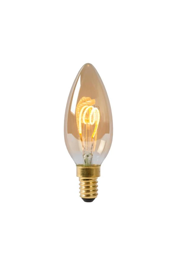 Lucide C35 - Glühfadenlampe - Ø 3,5 cm - LED Dim. - E14 - 1x3W 2200K - Amber - eingeschaltet 2