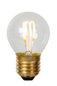 Lucide G45 - Ampoule filament - Ø 4,5 cm - LED Dim. - E27 - 1x3W 2700K - Transparent allumé