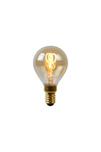 Lucide P45 - Filament bulb - Ø 4,5 cm - LED Dim. - E14 - 1x3W 2200K - Amber turned on 2