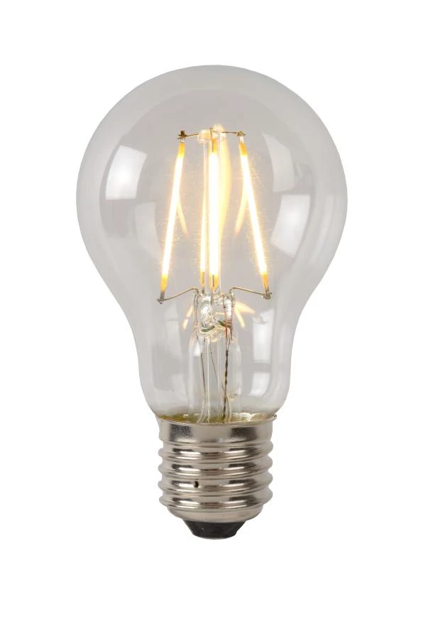 Lucide A60 Class A - Filament lamp - Ø 6 cm - LED - E27 - 1x7W 2700K - Transparant - aangezet