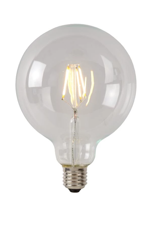 Lucide G125 Class A - Glühfadenlampe - Ø 12,5 cm - LED - E27 - 1x7W 2700K - Transparent - eingeschaltet