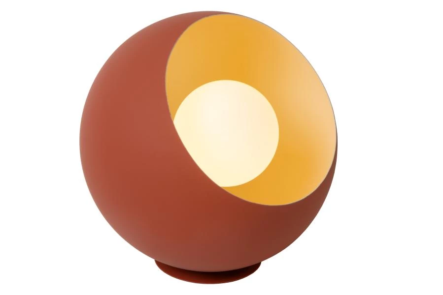 Lucide DOREDOS - Tischlampe - Ø 20 cm - 1xE27 - Terrakotta - eingeschaltet 5