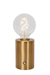 Lucide VIVO - Lampe de table Rechargeable - Batterie/Piles - Ø 8 cm - LED Dim. - E27 - 1x1W 2700K - Or Mat / Laiton allumé 2