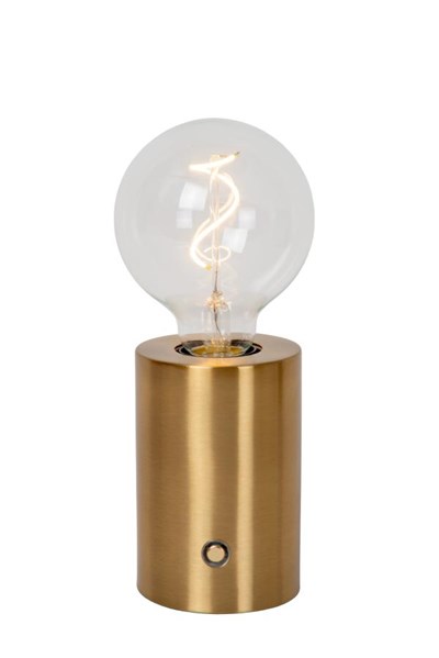 Lucide VIVO - Rechargeable Table lamp - Battery pack - Ø 8 cm - LED Dim. - E27 - 1x1W 2700K - Matt Gold / Brass