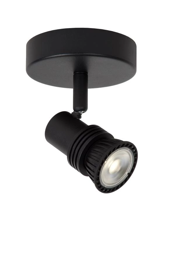 Lucide KIANTI - Ceiling spotlight - Ø 10 cm - 1xGU10 - Black - turned on