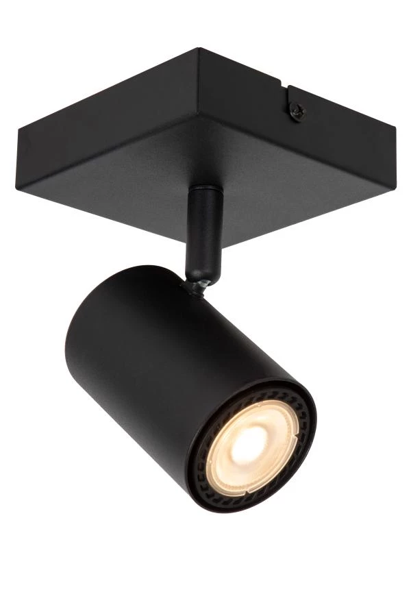 Lucide AMIGO - Wall spotlight / Wall light - 1xGU10 - Black - turned on