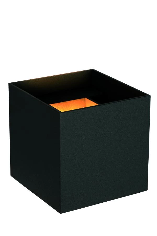 Lucide AXI - Wandstrahler / Wandleuchte Badezimmer - LED - 2x7W 2700K - IP54 - Einstellbarer Abstrahlwinkel - Schwarz - eingeschaltet