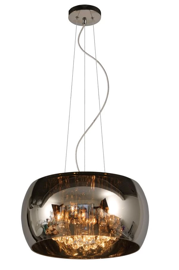 Lucide PEARL - Pendant light - Ø 40 cm - 5xG9 - Chrome - turned on 1