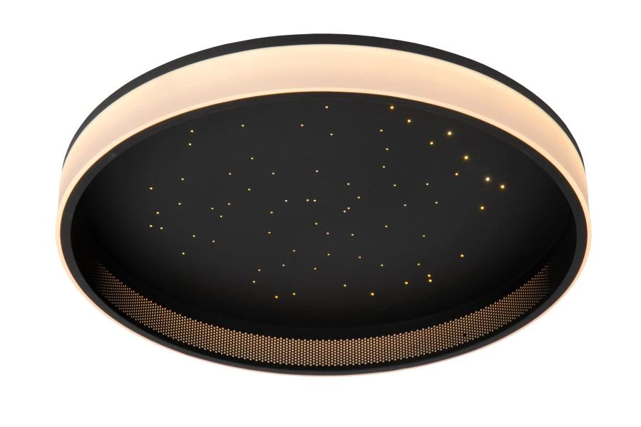 Lucide ESTREJA - Flush ceiling light - Ø 40 cm - LED Dim. - CCT - 2500K/3000K - Black - turned on