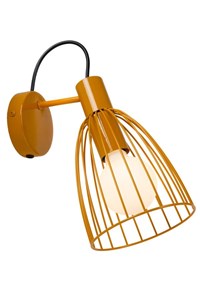 Lucide MACARONS - Wall light - 1xE27 - Ocher Yellow turned on 4