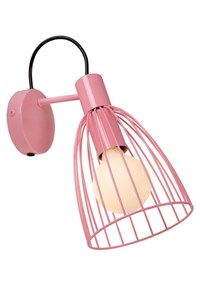 Lucide MACARONS - Wall light - 1xE27 - Pink turned on 6