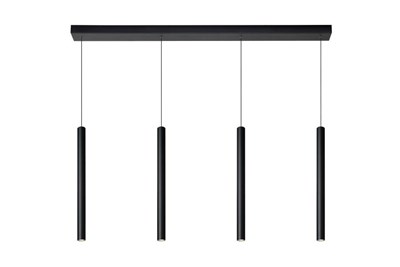 Lucide LORENZ - Lámpara colgante - LED Regul. - 4x4W 3000K - Negro