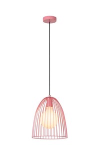 Lucide MACARONS - Hanglamp - Ø 24,5 cm - 1xE27 - Roze aangezet 6