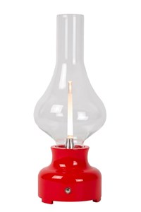 Lucide JASON - wiederaufladbare Tischlampe - Akku/Batterie - Ø 12 cm - LED 3 StepDim - 1x2W 3000K - Rot eingeschaltet 2