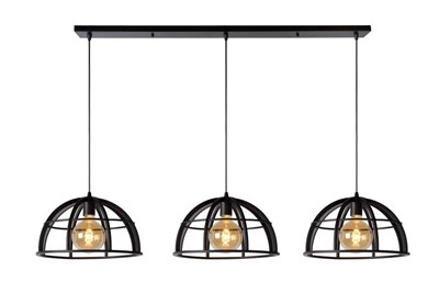 Lucide DIKRA - Pendant light - Ø 40 cm - 3xE27 - Black