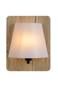 Lucide IDAHO - Wall light - 1xE14 - Light wood turned on 6