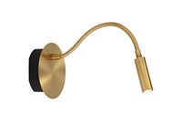 Lucide JOLIJN - Rechargeable Bedside lamp / Wall light - Battery pack - Ø 11 cm - LED - 1x2W 3000K - Magnetic - Matt Gold / Brass turned on 2