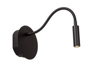 Lucide JOLIJN - Rechargeable Bedside lamp / Wall light - Battery pack - Ø 11 cm - LED - 1x2W 3000K - Magnetic - Black turned on