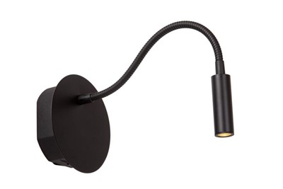 Lucide JOLIJN - Lámpara de cabecera / Lámpara de pared Recargable - Batería/acumulador - Ø 11 cm - LED - 1x2W 3000K - Magnético - Negro