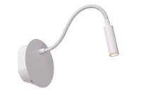 Lucide JOLIJN - Rechargeable Bedside lamp / Wall light - Battery pack - Ø 11 cm - LED - 1x2W 3000K - Magnetic - White turned on 1