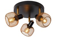 Lucide MAREN - Ceiling spotlight - Ø 37 cm - 3xE14 - Matt Gold / Brass turned on 2