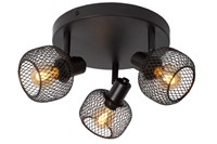 Lucide MAREN - Ceiling spotlight - Ø 37 cm - 3xE14 - Black turned on